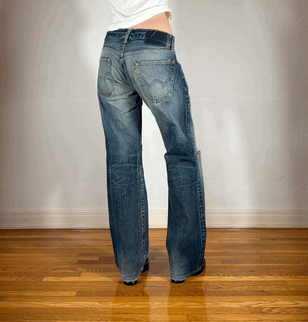 Edwin Unique Blue Baggy Jeans, M