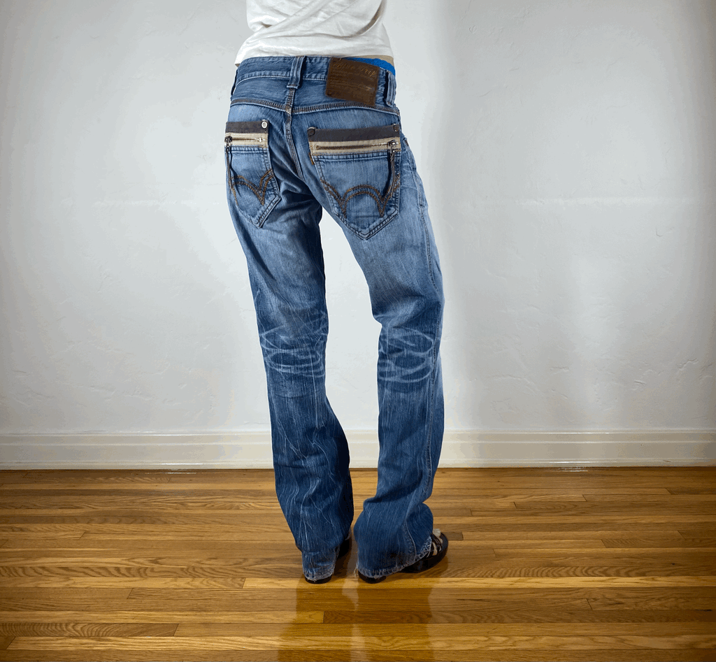 Edwin Brown and Orange Stitch Tiger Jeans, S