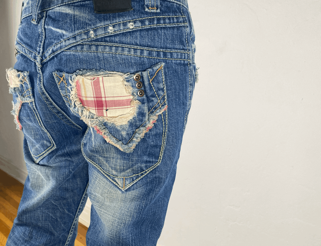 Studio RP Plaid Distressed Jeans, S