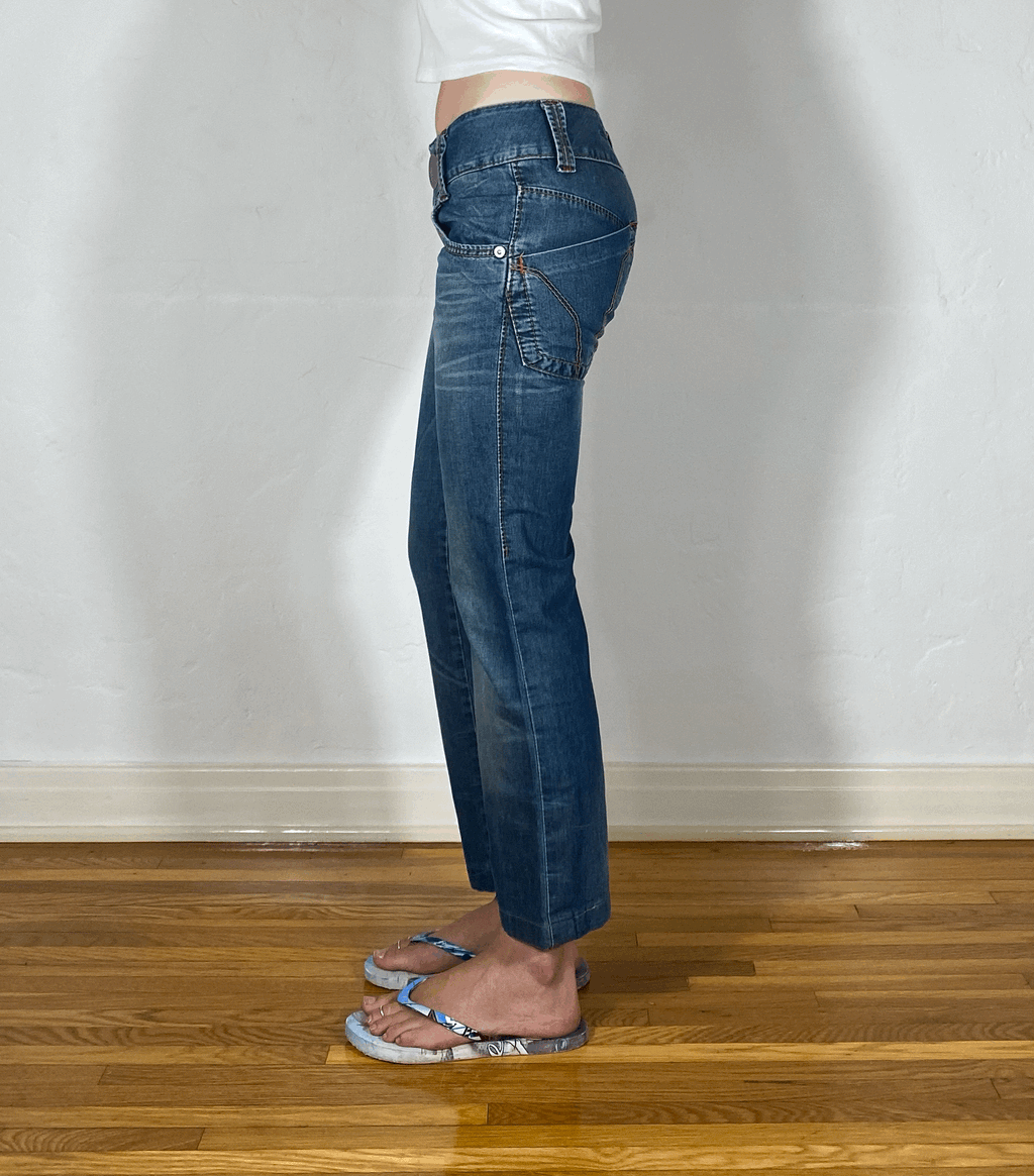 Miss Sixty Big Button Cropped Jeans, XS