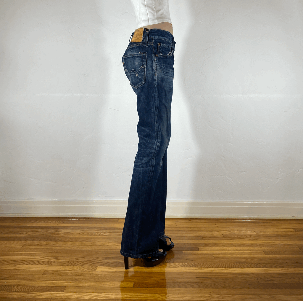 Dark Blue Flare Jeans, S/M