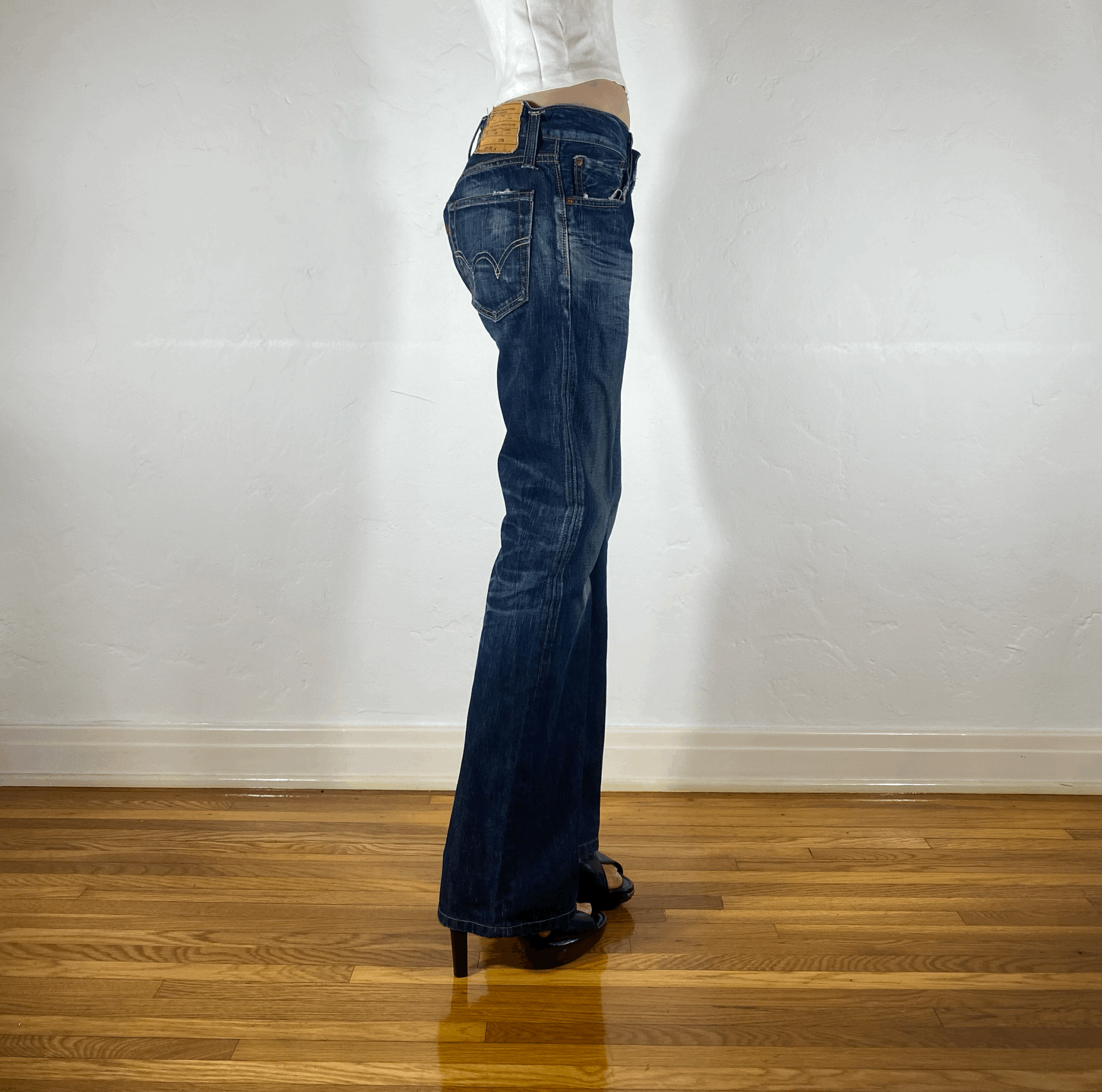 Dark Blue Flare Jeans, S/M