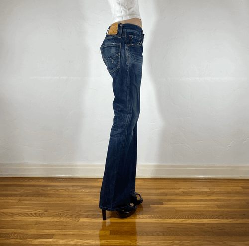 Dark Blue Flare Jeans, S/M