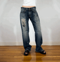 Unique Wash Ripped and Repaired Jeans, M/L