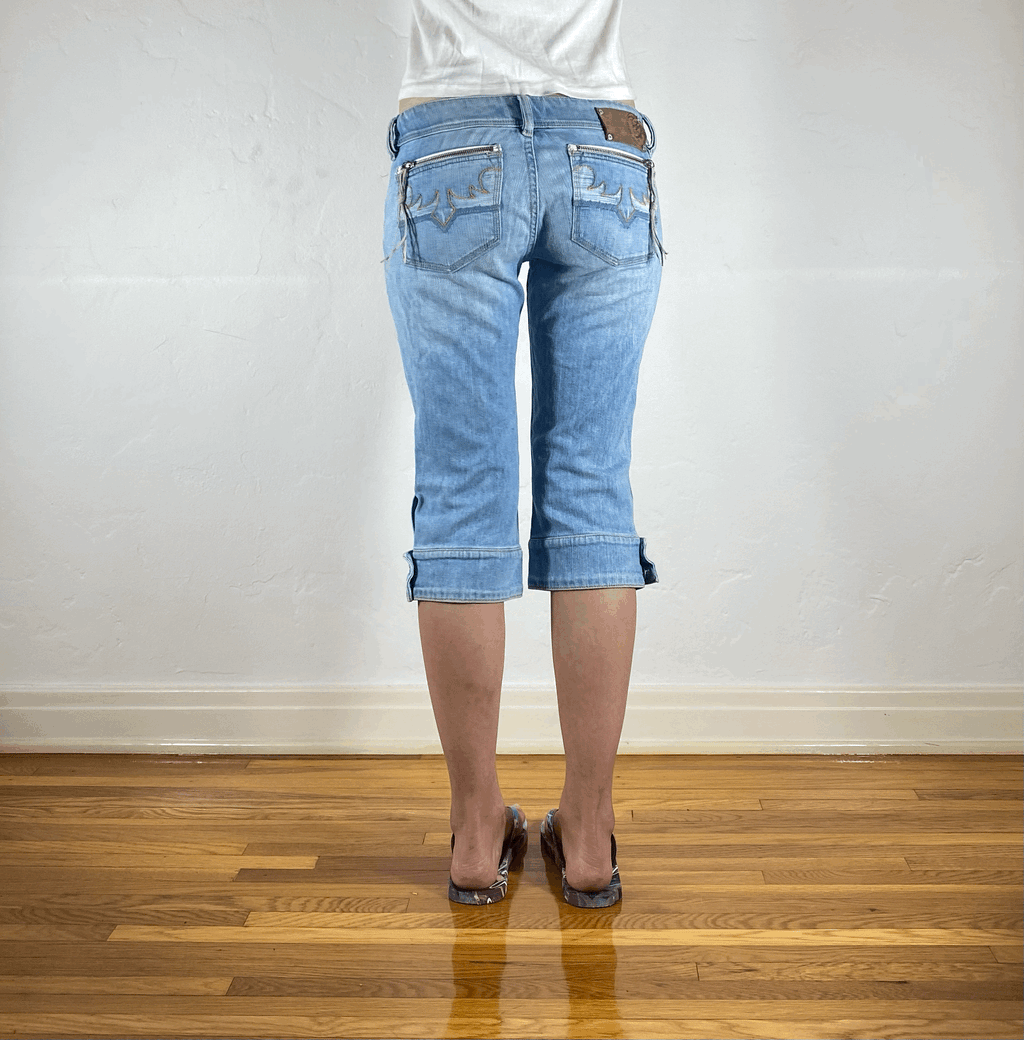 Diesel Light Blue Capri Jeans, XS/S