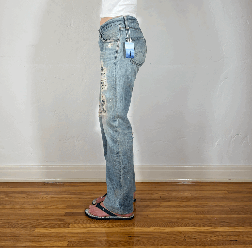 Edwin Repaired Distressed Jeans, S