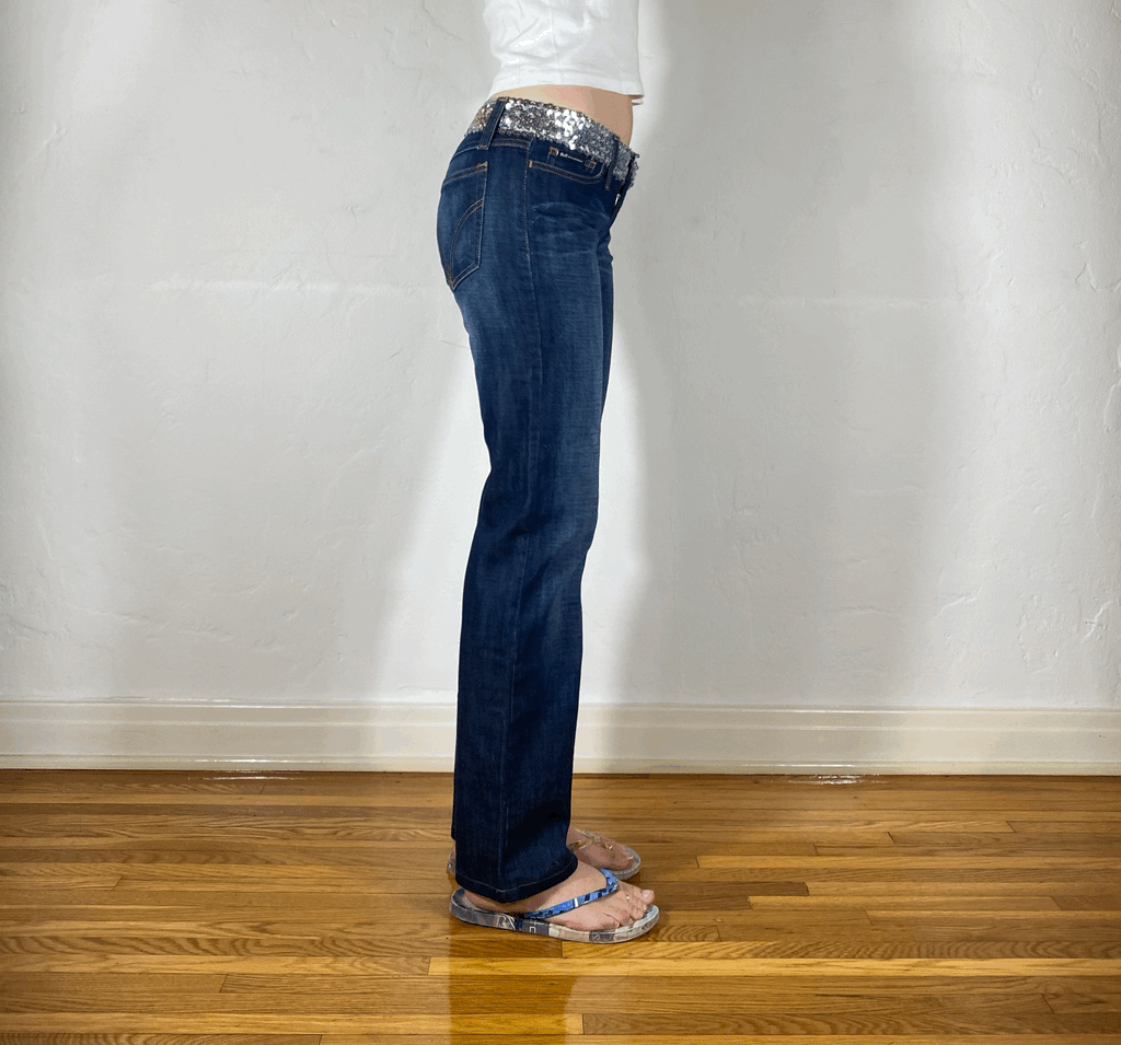 Dolce & Gabbana Sparkly Blue Jeans, XS