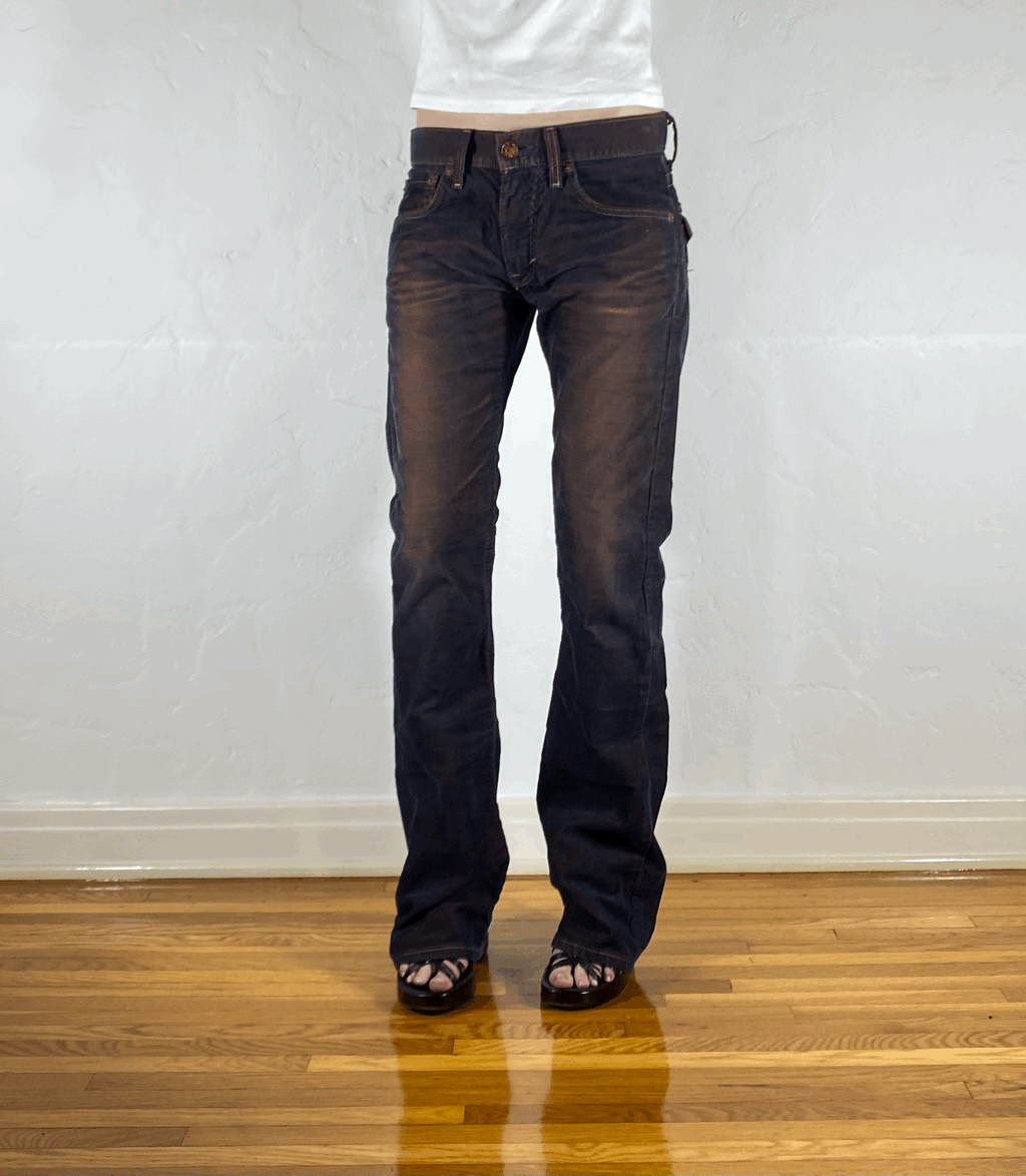 Edwin Corduroy Rust Flare Jeans, M