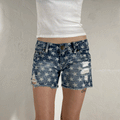 Distressed Star Shorts, XS/S