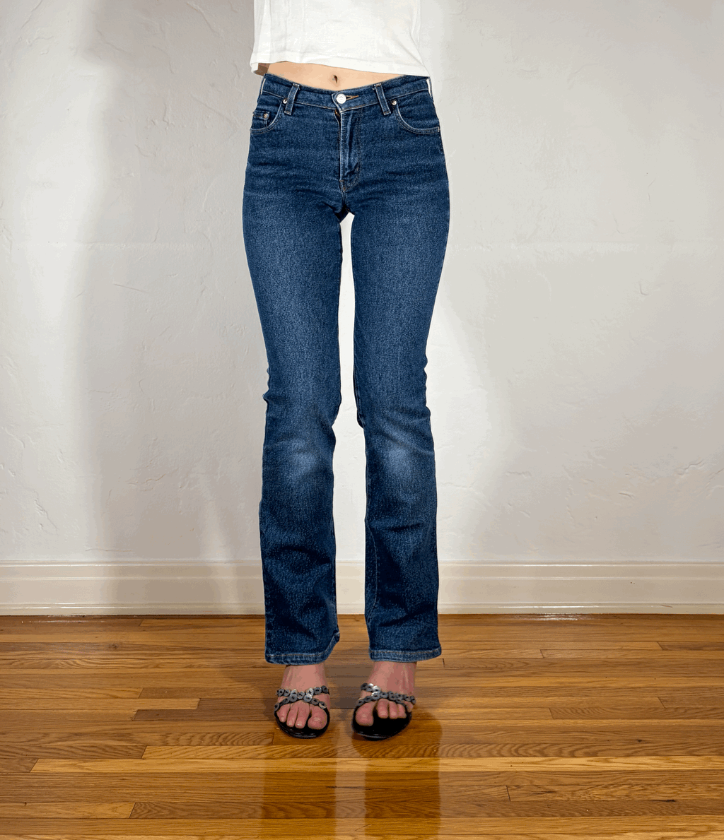 Vintage Mid-High Waist Stretchy blue Jeans, XS