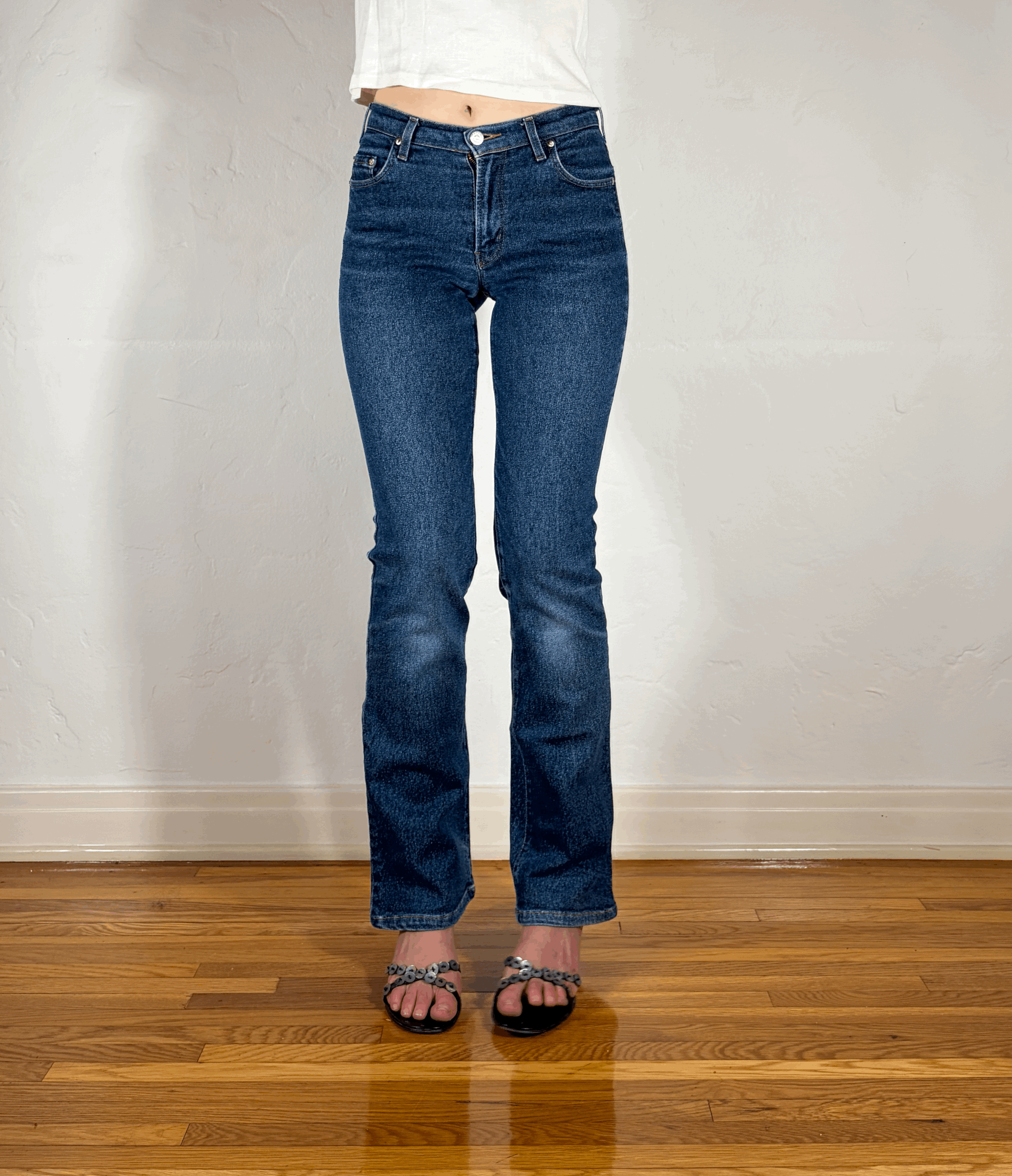 Vintage Mid-High Waist Stretchy blue Jeans, XS