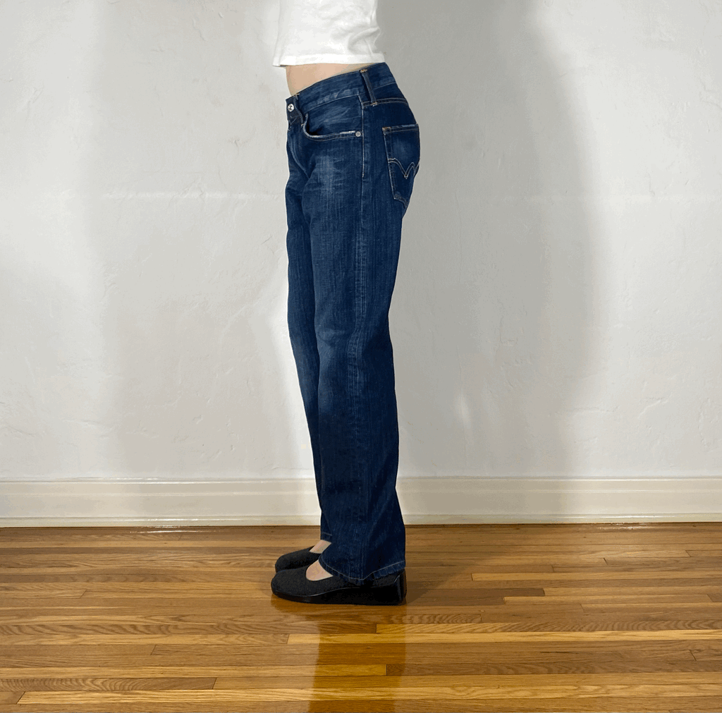 Soft Dark Baggy Jeans, M