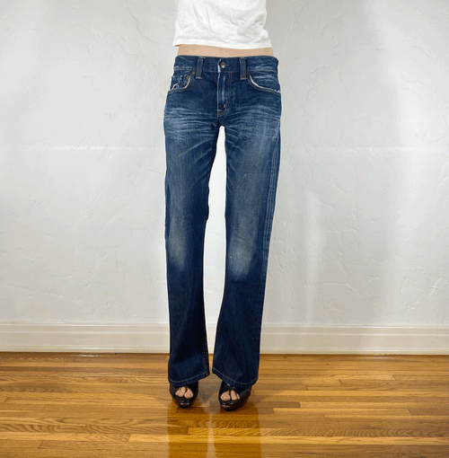 Dark Blue Flare Jeans, S/M