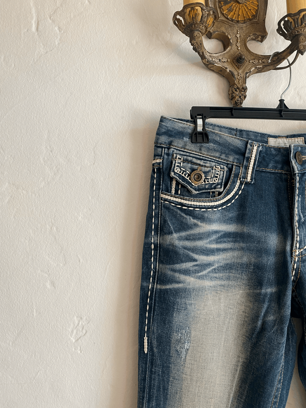 Lolita Bone Stitched Jeans, L