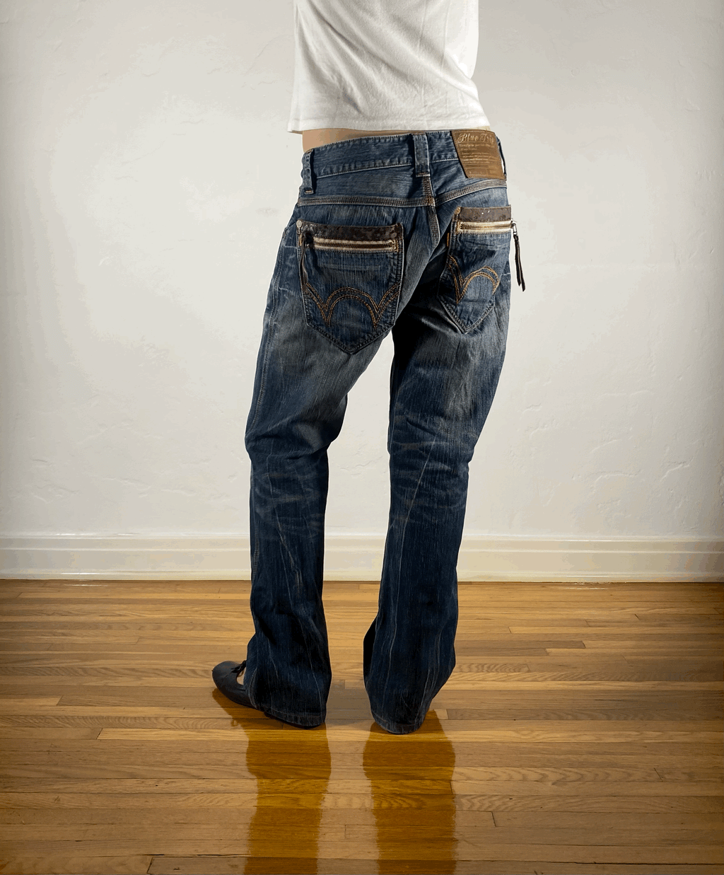 Edwin Brown and Orange Stitch Tiger Jeans, L