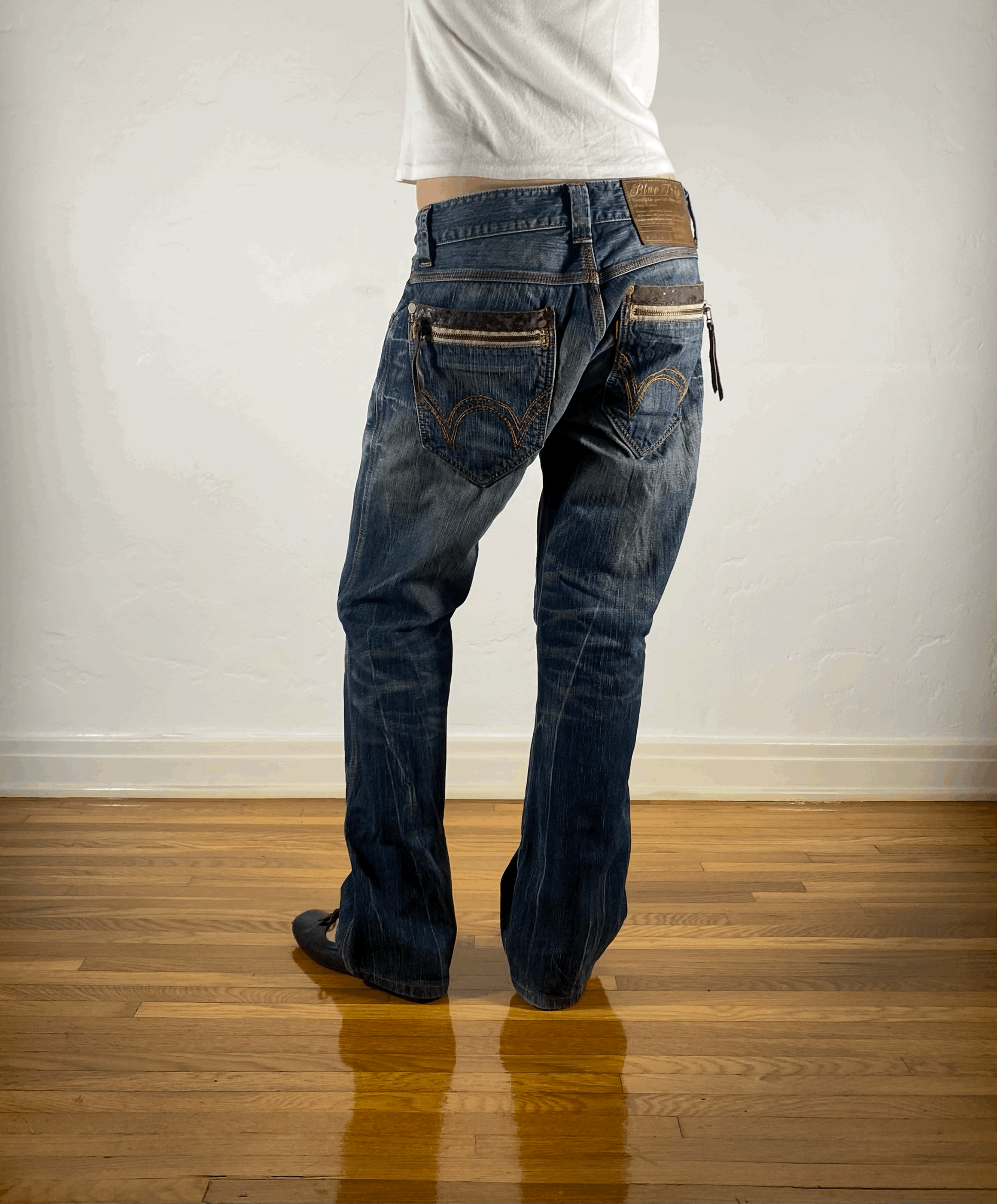 Edwin Brown and Orange Stitch Tiger Jeans, L